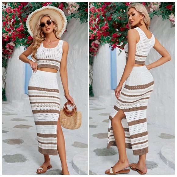 Blue Striped Tank and Skirt Set - Picture 10 of 12